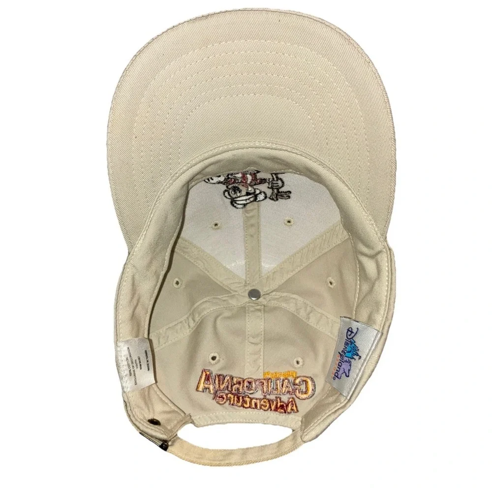 Disneyland California Adventure Hat Youth Beige Mickey Mouse Hiking Cap‎ Vtg 90s